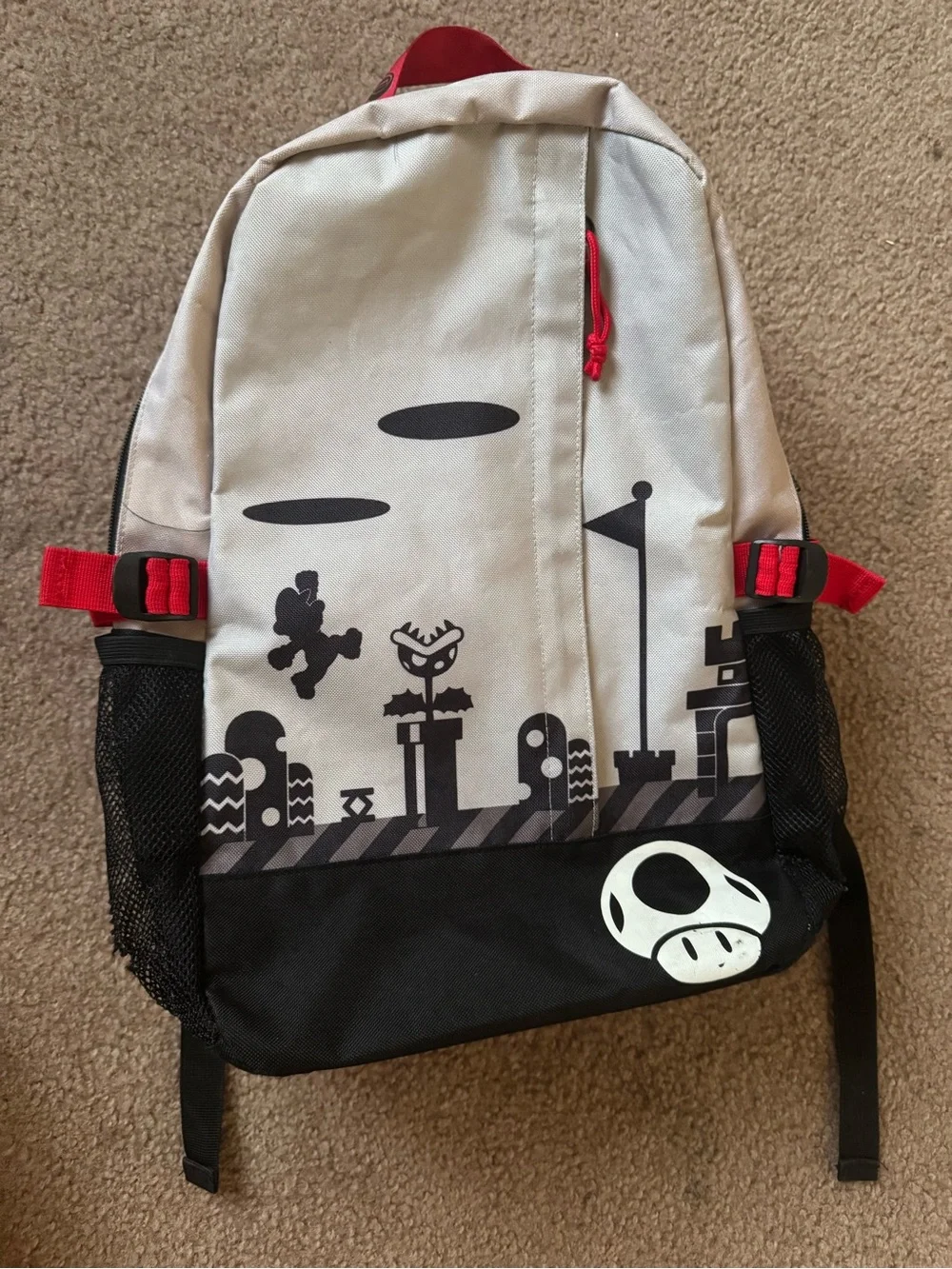 Super Mario Backpack with Red Accents